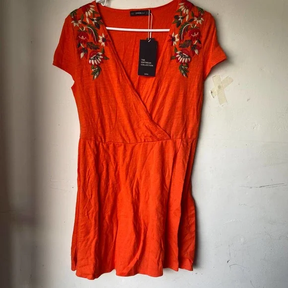 Zara | Dresses | Zara Orange Mini Dress Embroidered Flowers Nwt Sm | Poshmark Zara | Dresses | Zara Orange Mini Dress Embroidered Flowers Nwt Sm | Poshmark